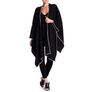 NEW, 360 Cashmere Clementine Cashmere poncho in Black - Size M  #S8202